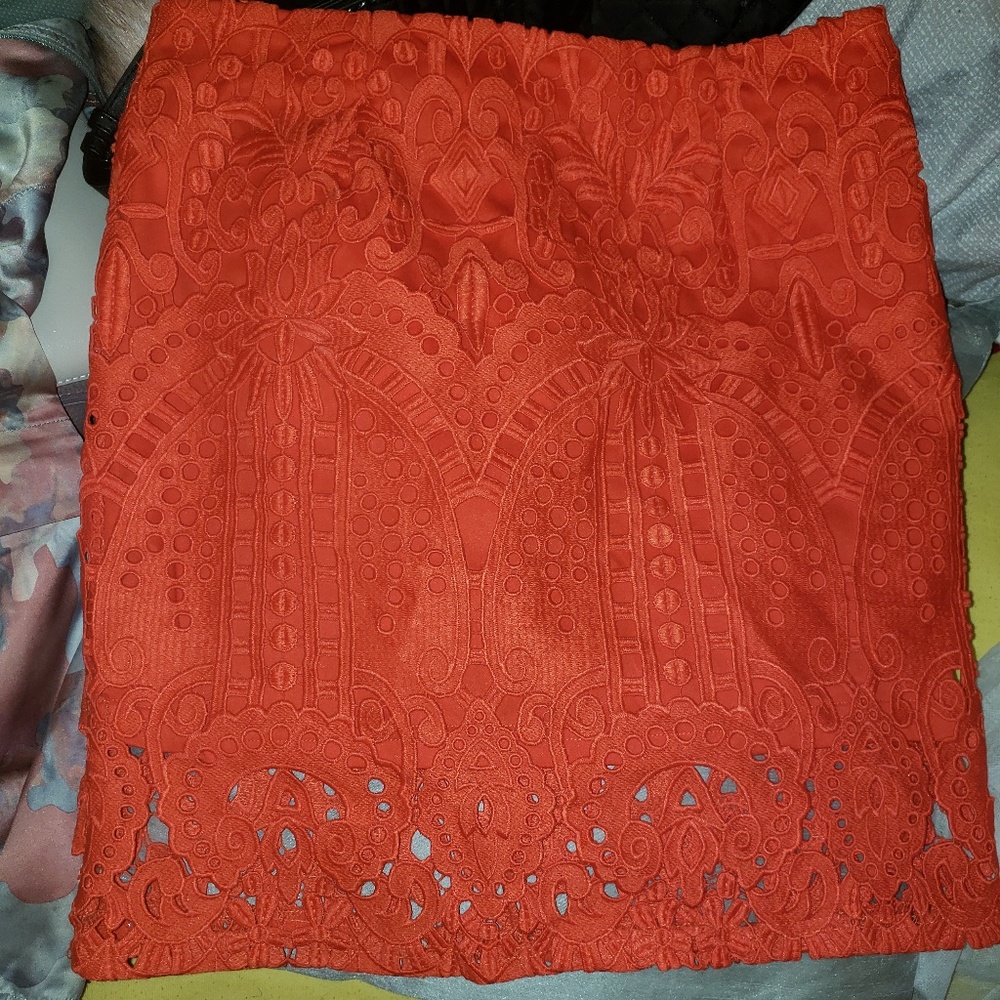 Orange Lace skirt